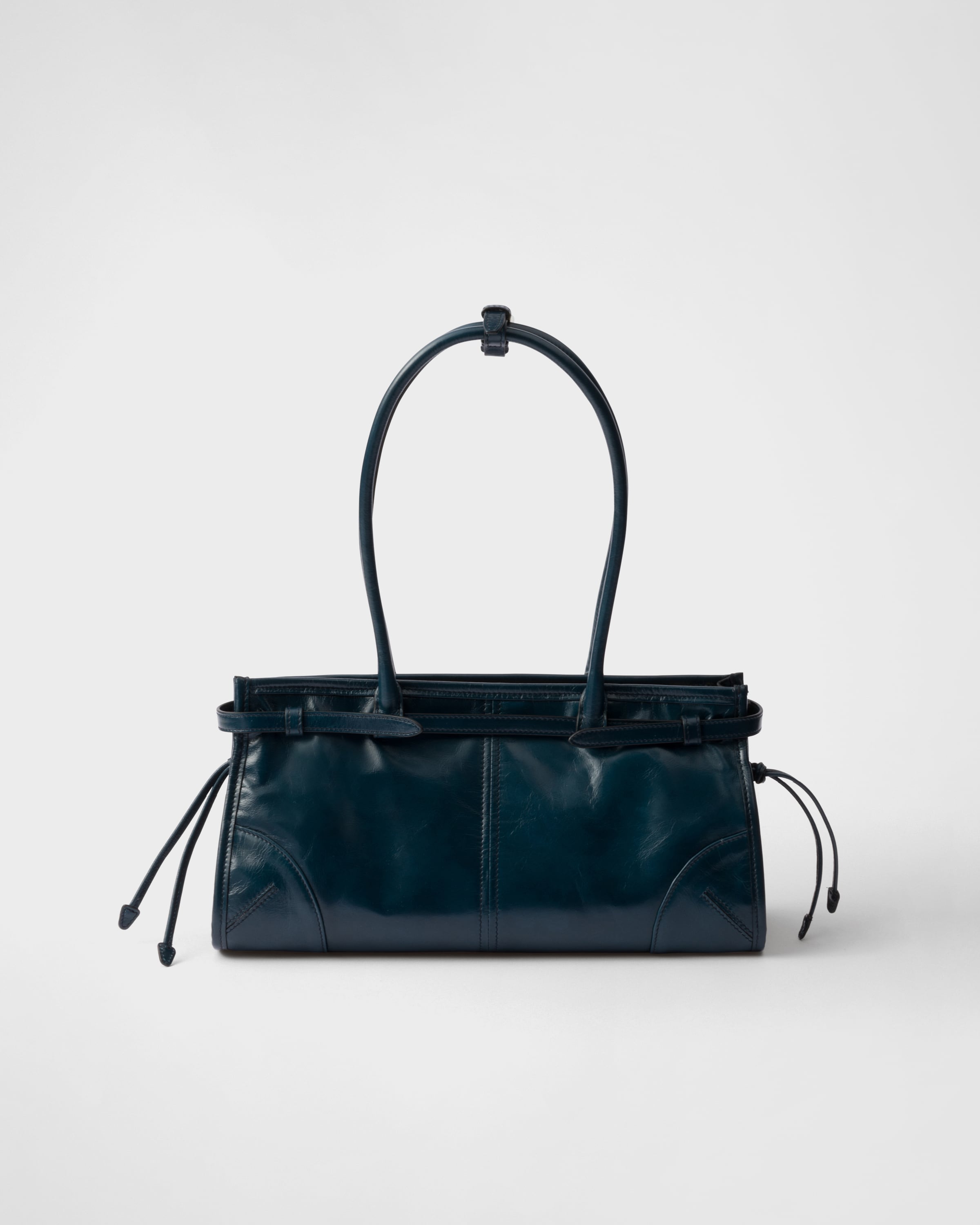 デニム プラダ ボニー ミディアム レザー ハンドバッグ | PRADA