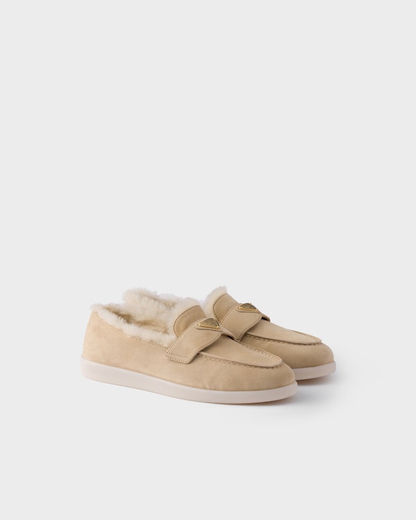 Cognac Suede Mules | PRADA