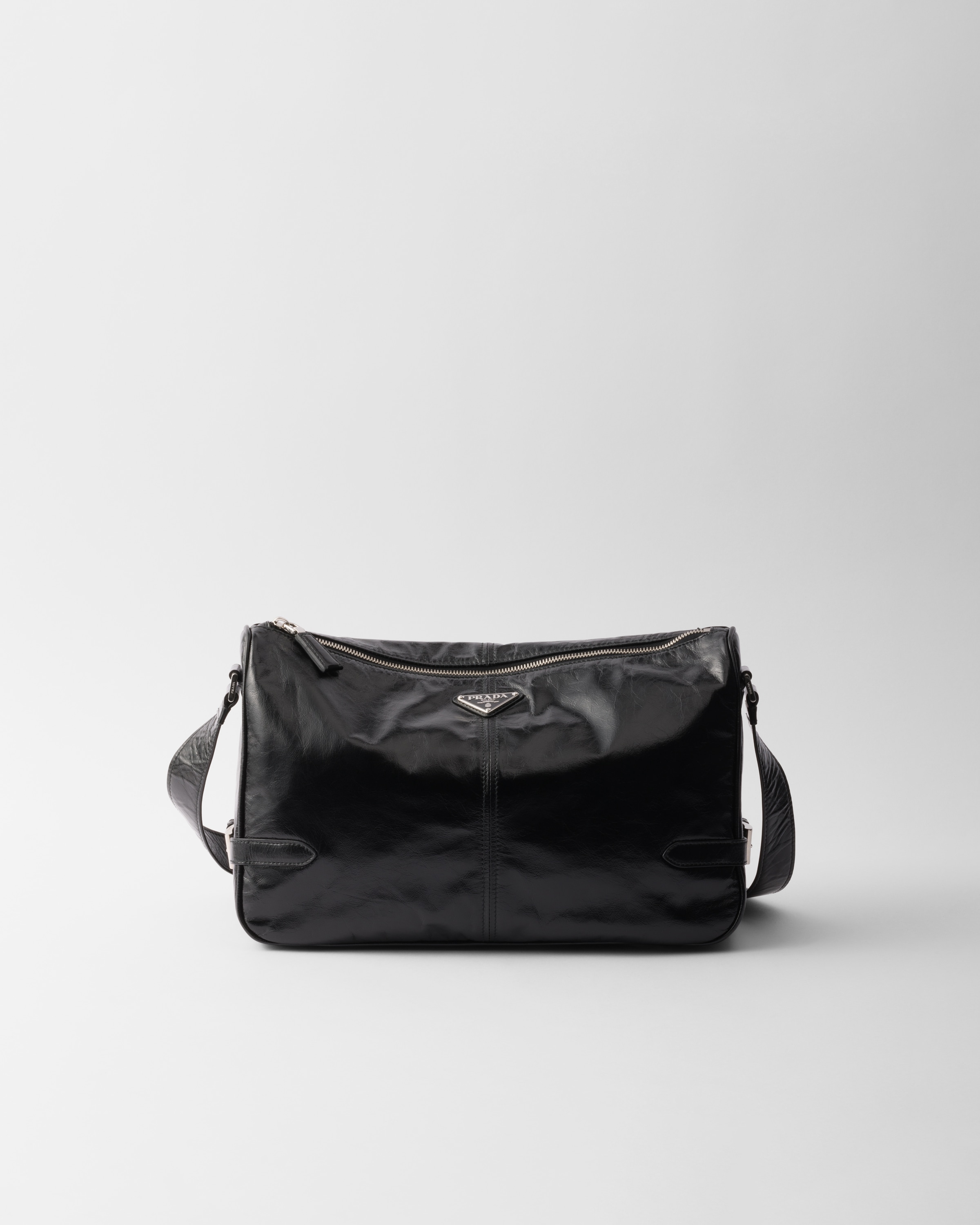 ブラック ソフトルックスレザーショルダーバッグ | PRADA