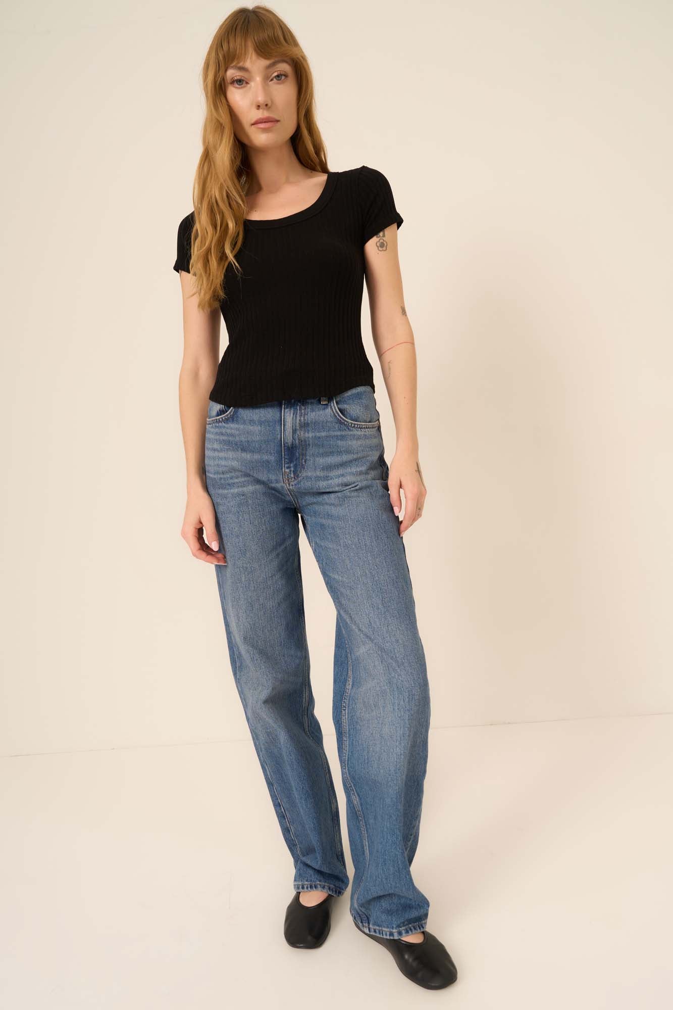 Julie Scoop Neck Sweater Rib Tee – PROJECT SOCIAL T