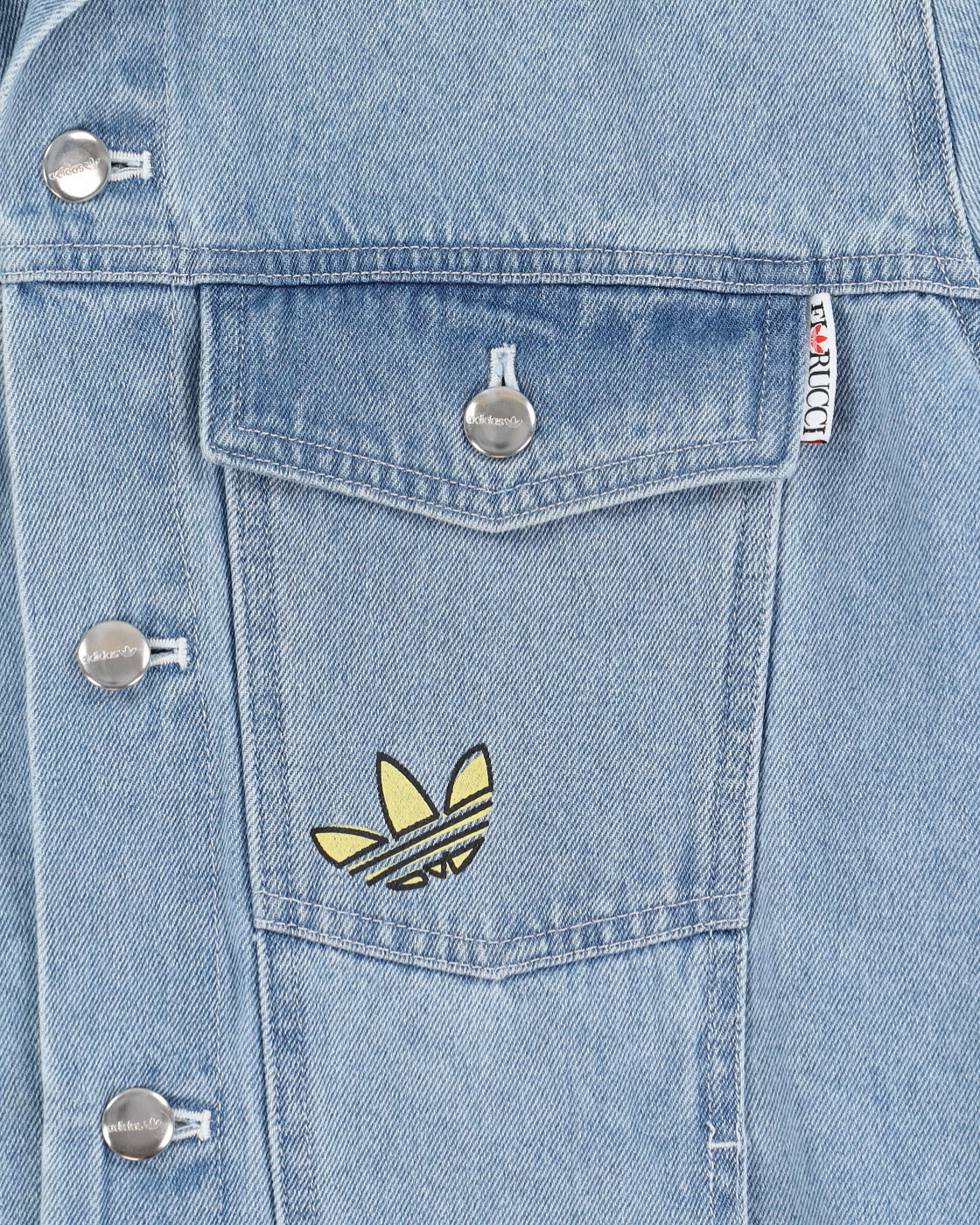Adidas x Fiorucci Printed Denim Jacket - M – Rokit