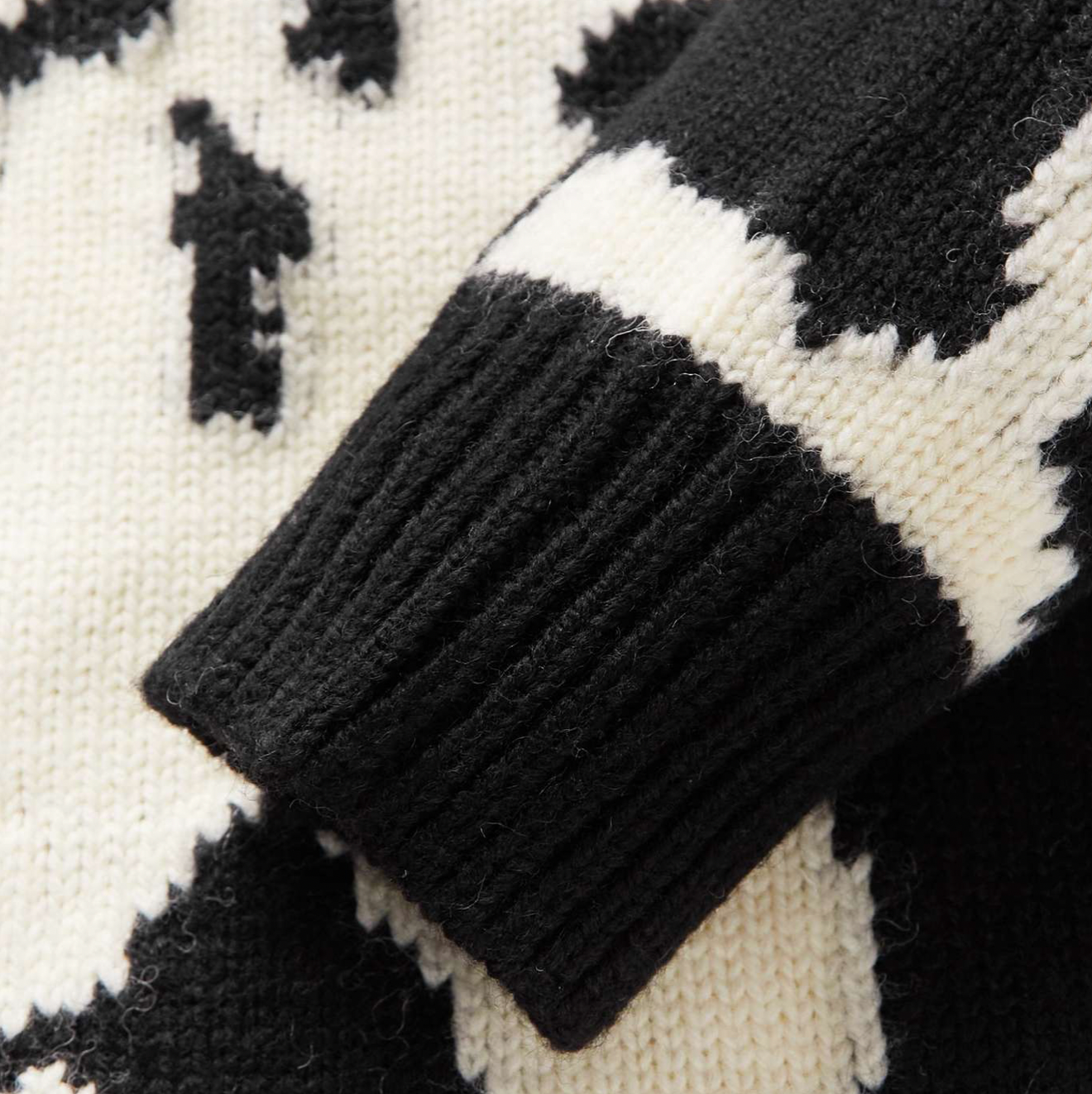 Dries Van Noten | Black Floral Intarsia-Knit Wool Sweater | RADPRESENT
