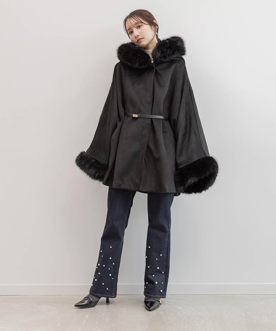 SALE】2WAY ファー付きミドルケープコートRANDA公式サイト