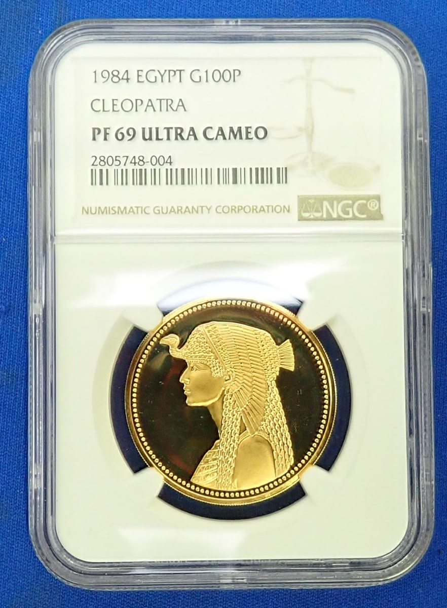 エジプト金貨 1984 クレオパトラ 100ポンド NGC PF69 Ultra Cameo