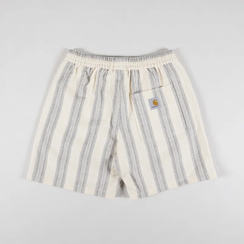 Carhartt WIP Mens Dodson Cotton Waffle Short Natural Blue Stripe