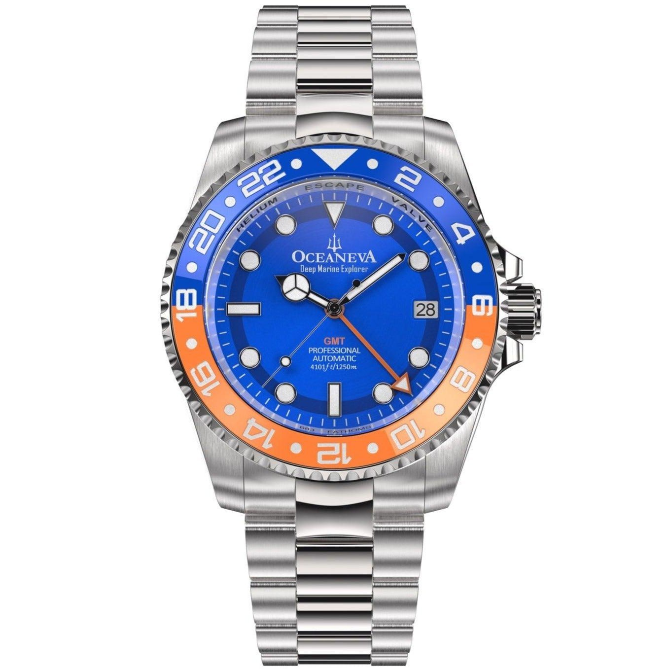 Oceaneva Deep Marine Explorer GMT Automatic 1250M Pro Diver Blue