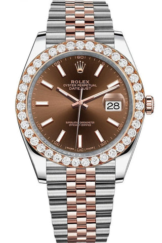 Rolex Custom Diamond Bezel Datejust 41 Rose Gold Men's 126331