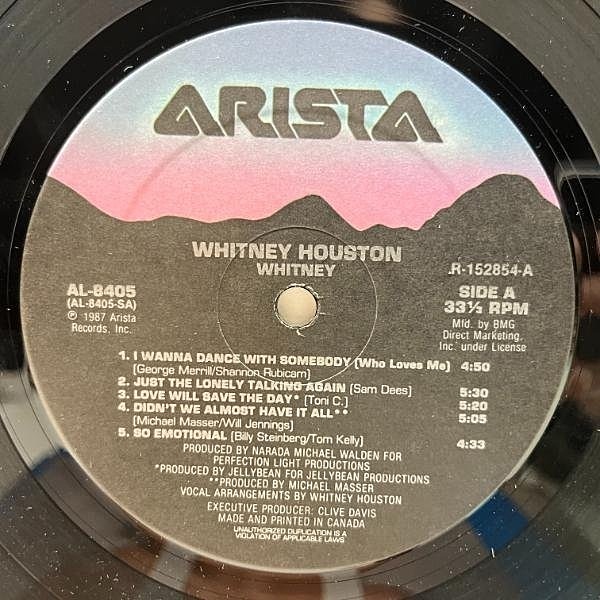 WHITNEY HOUSTON / Whitney (LP) / Arista | WAXPEND RECORDS
