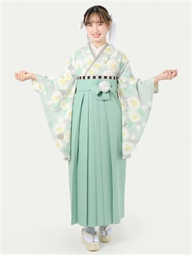 半額SALE】袴 レンタル 卒業式 大学生 りんご椿 水色【和風館ICHI】