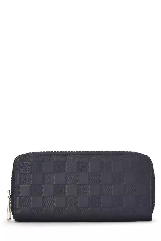 Pre-Owned Navy Damier Infini Zippy Vertical Wallet QJA0FK3KEB064