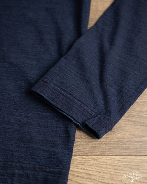 Pure Blue Japan - Long-Sleeve Jersey Crew Neck Tee - Dark Indigo