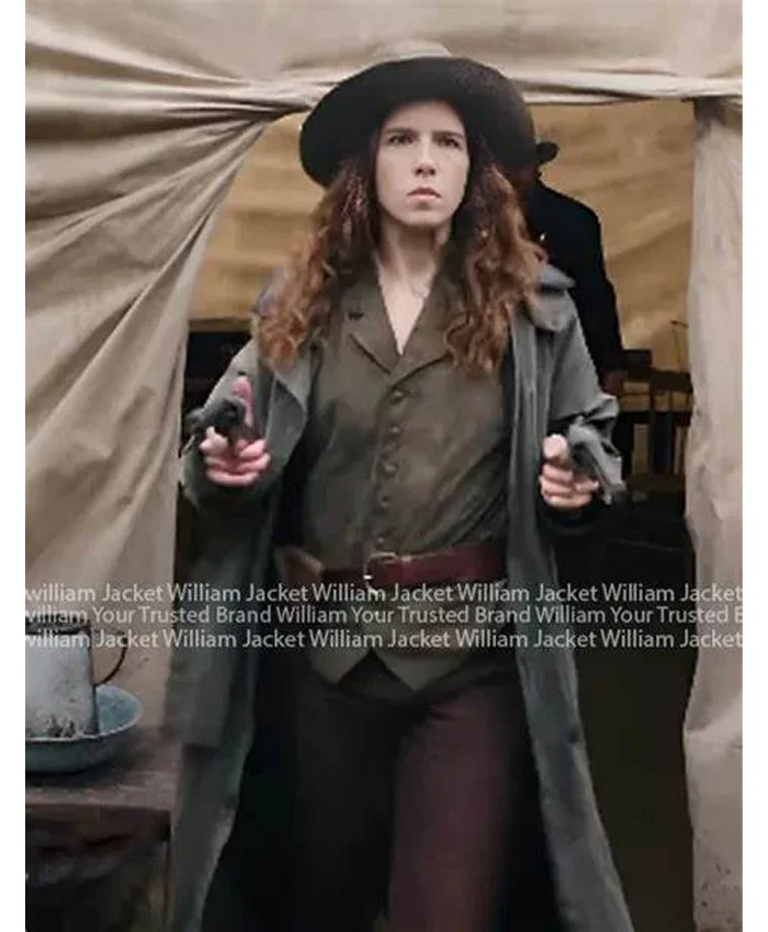 Emily Bett Rickards Calamity Jane 2024 Long Coat - William Jacket