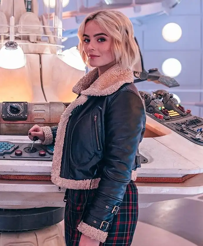 Ruby Sunday Doctor Who S14 Black Shearling Jacket - William Jacket