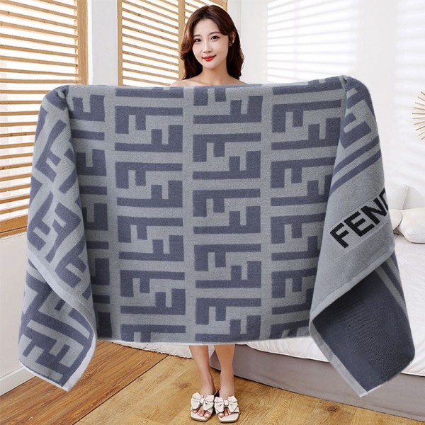フェンディ FENDI フェンディ タオル☆タオルケット☆ズッカ柄☆ブルー