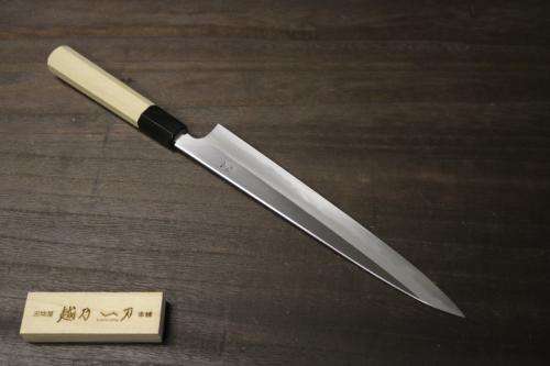 越乃一刀 極上 本霞 白2鋼 和筋引240mm – 刃物屋 越乃一刀 本舗