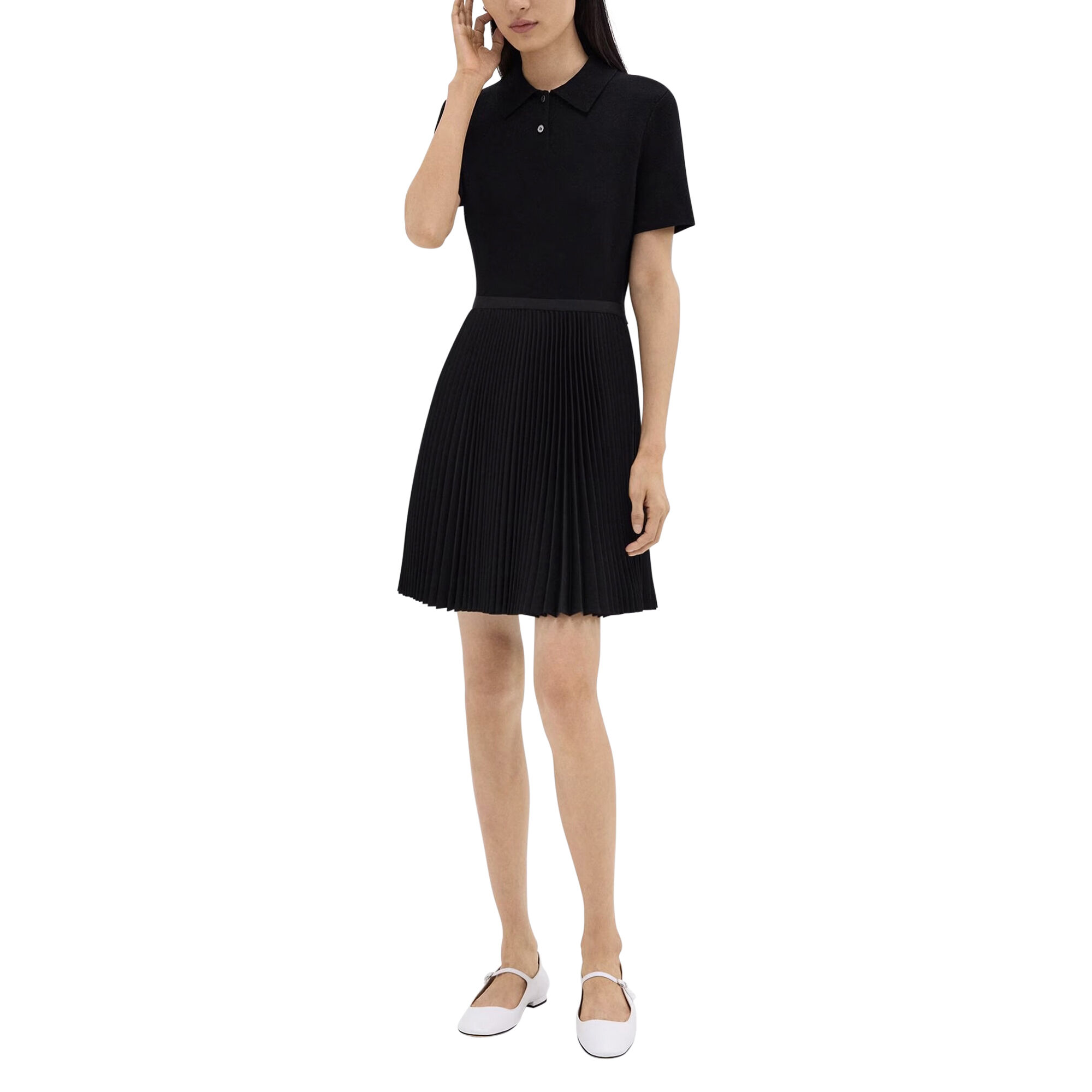 Theory Polo Pleated Combo Mini Dress | Tootsies