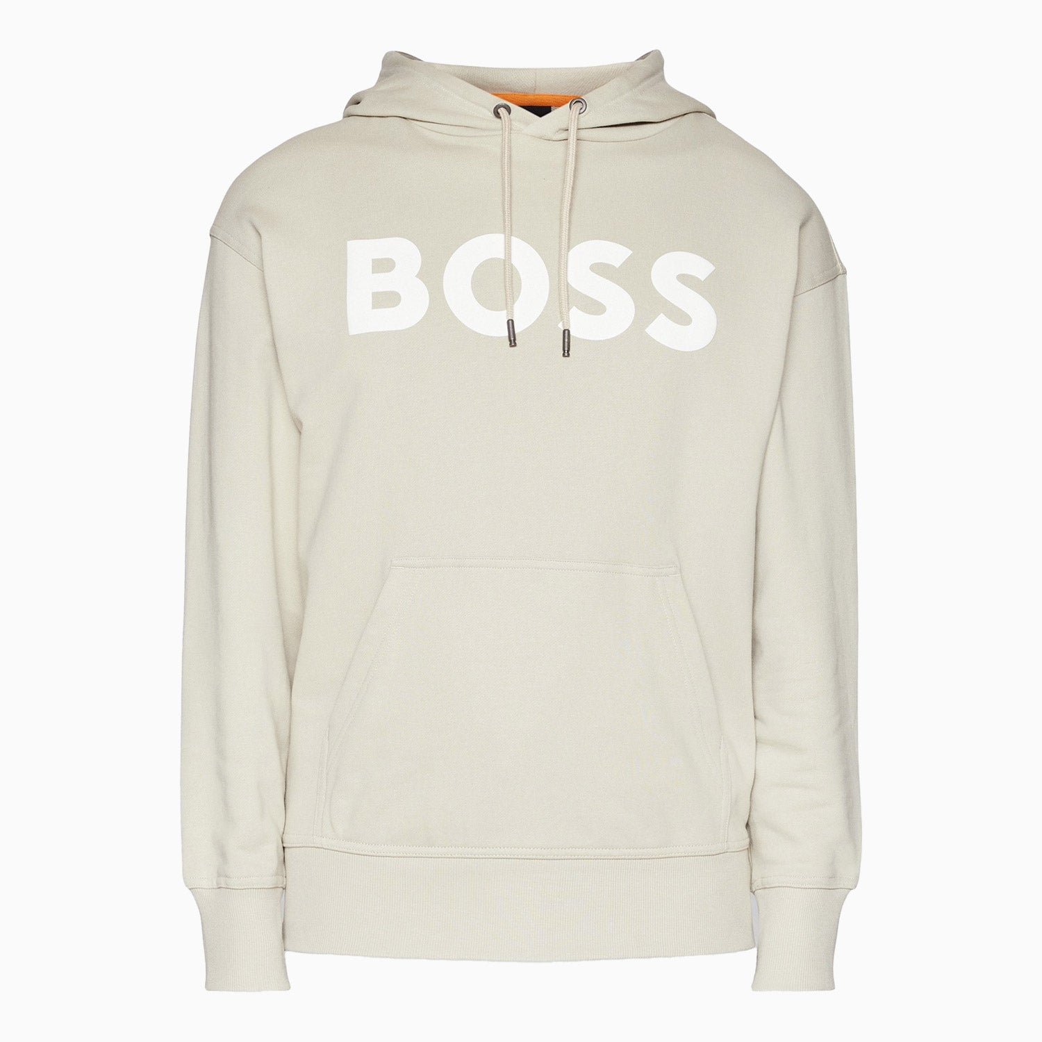 Hugo Boss Men's Logo Print Hoodie In French Terry Cotton