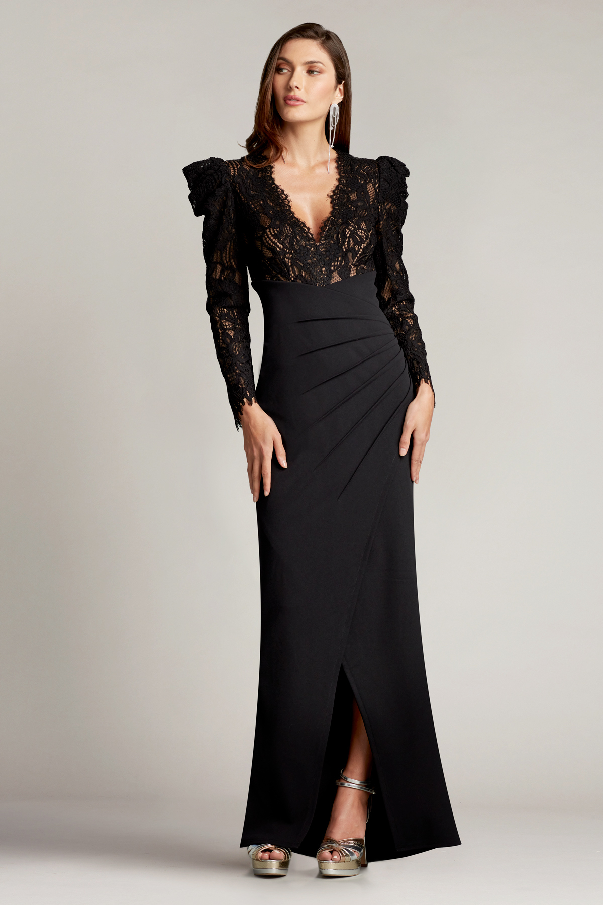 Marshal Crepe & Lace Gown | Tadashi Shoji