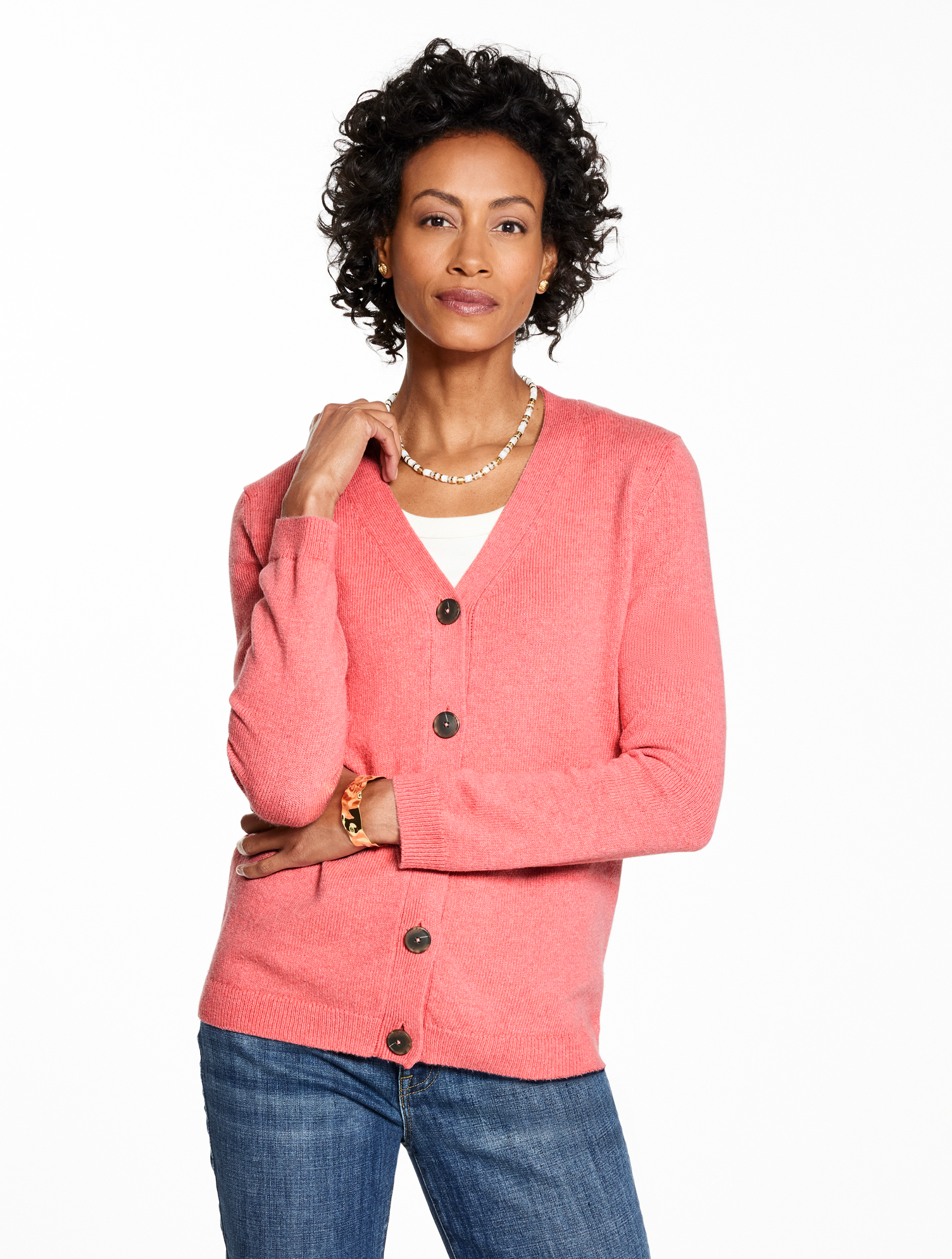 Shaker Stitch V-Neck Cardigan | Talbots