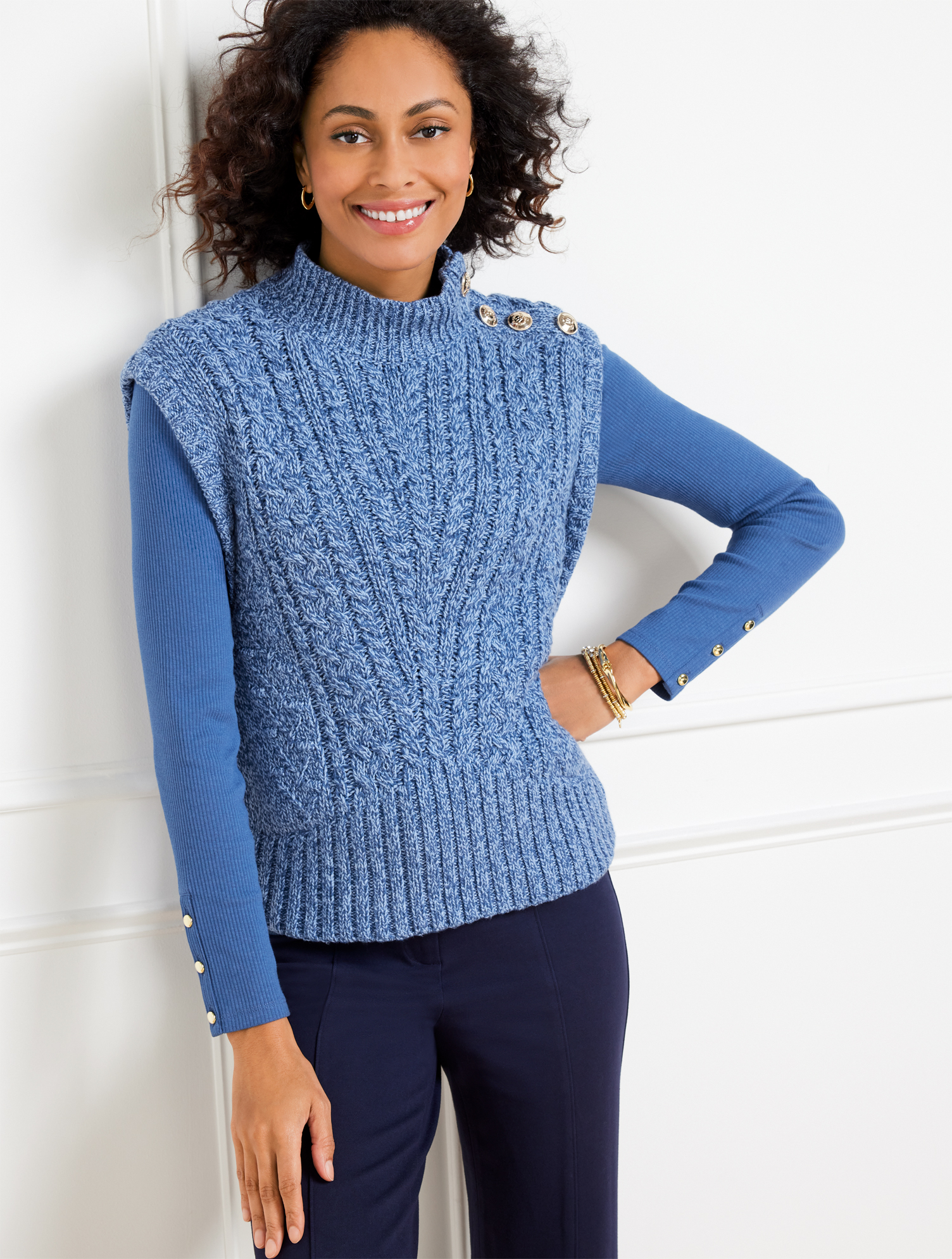 Open Stitch Sailor Collar Sweater - Stripe | Talbots