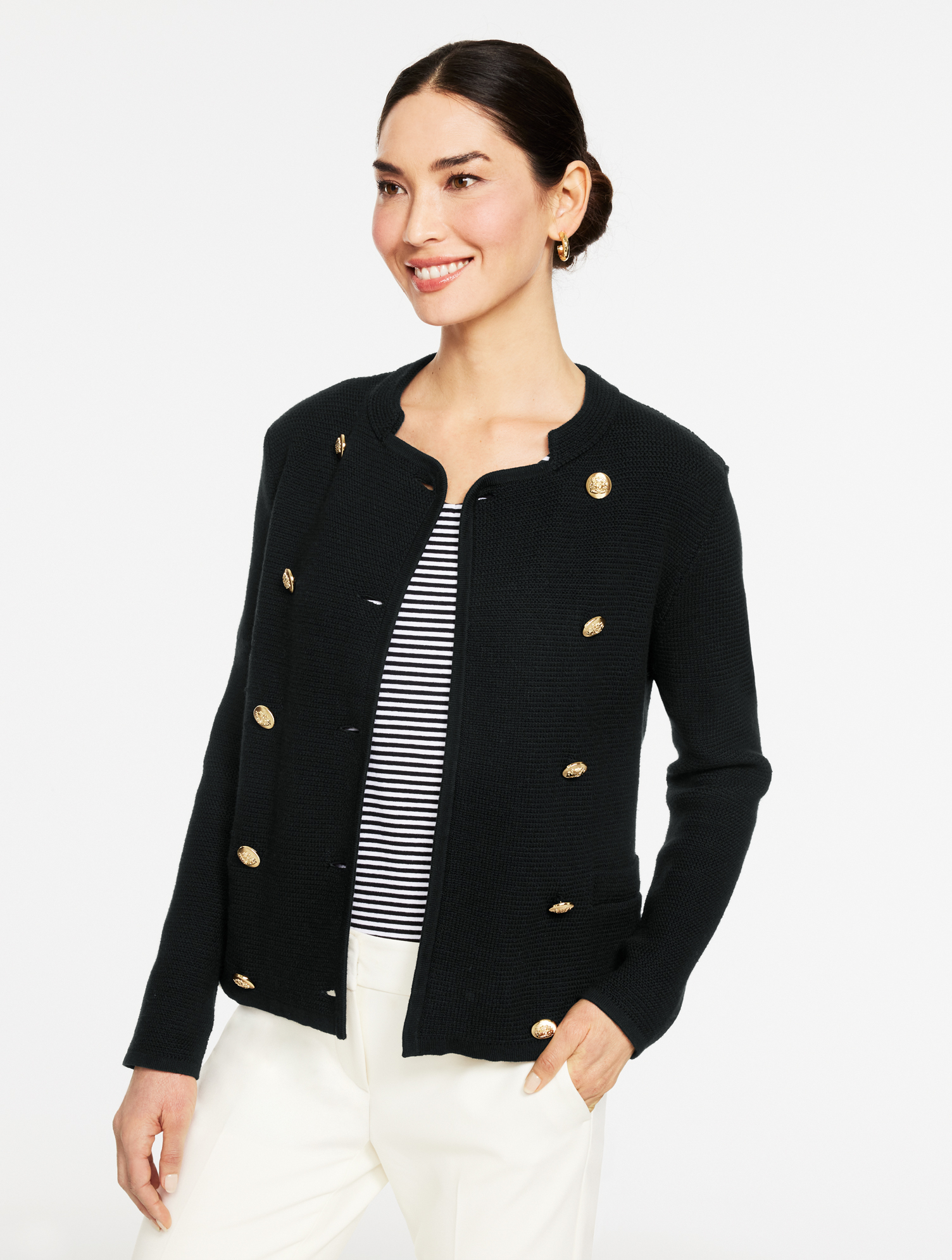 Texture Stitch Double Breasted Jacket | Talbots