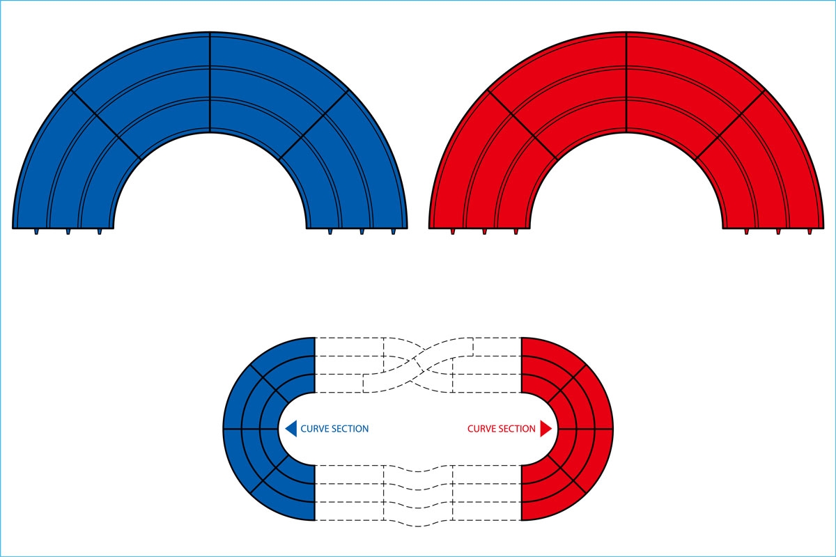 Tamiya 69578 Mini 4WD Japan Cup Junior Circuit Curve Section Set