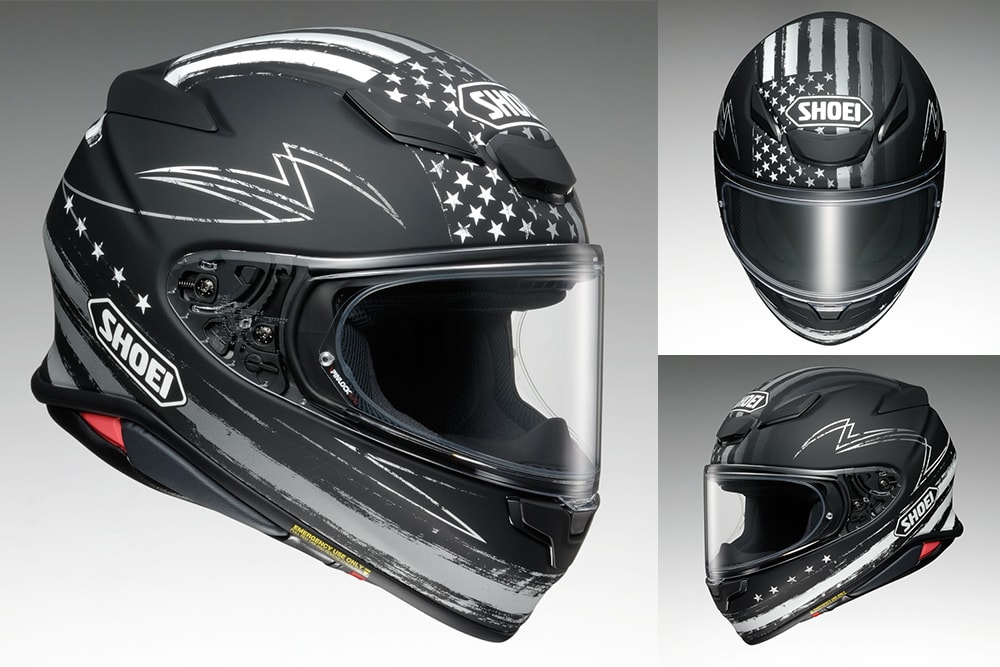 ブラック×グレーのマットカラーNEWグラフィック SHOEI Z-8 “DEDICATED2