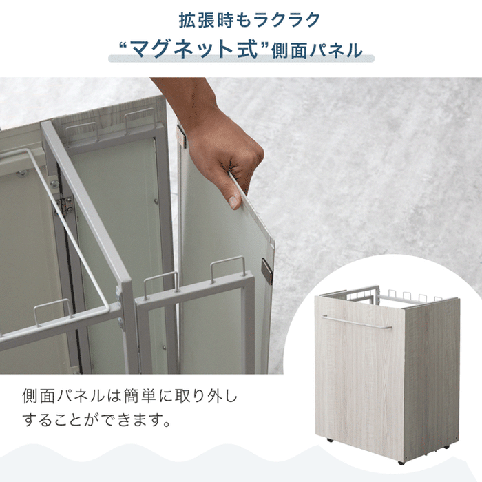 蓋：有り] 特許取得！ 最大8分別 拡張OK 木目調 目隠し ダストワゴン