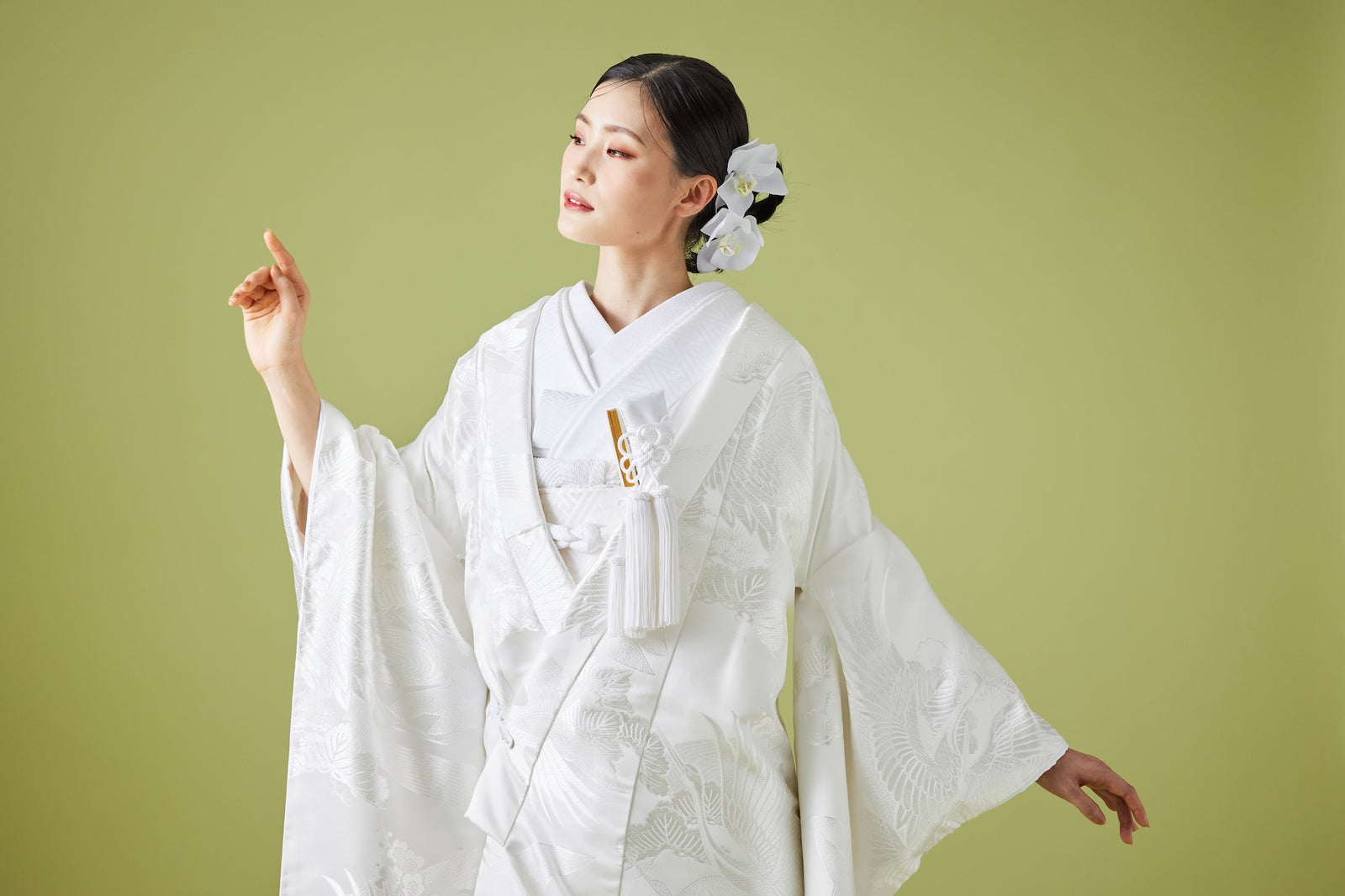 流水達山に鶴｜白無垢・色打掛レンタルなら結婚式着物専門の【THE SHOP