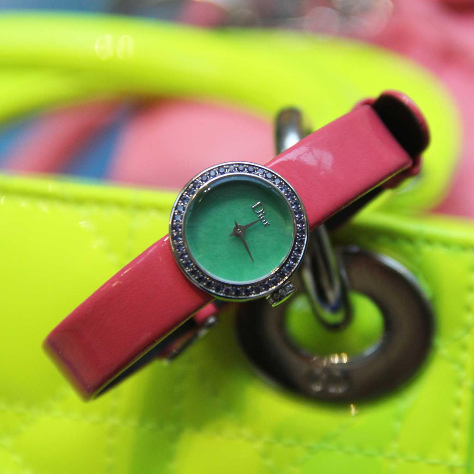 La Mini D de Dior watch with jade dial | Dior | The Jewellery Editor