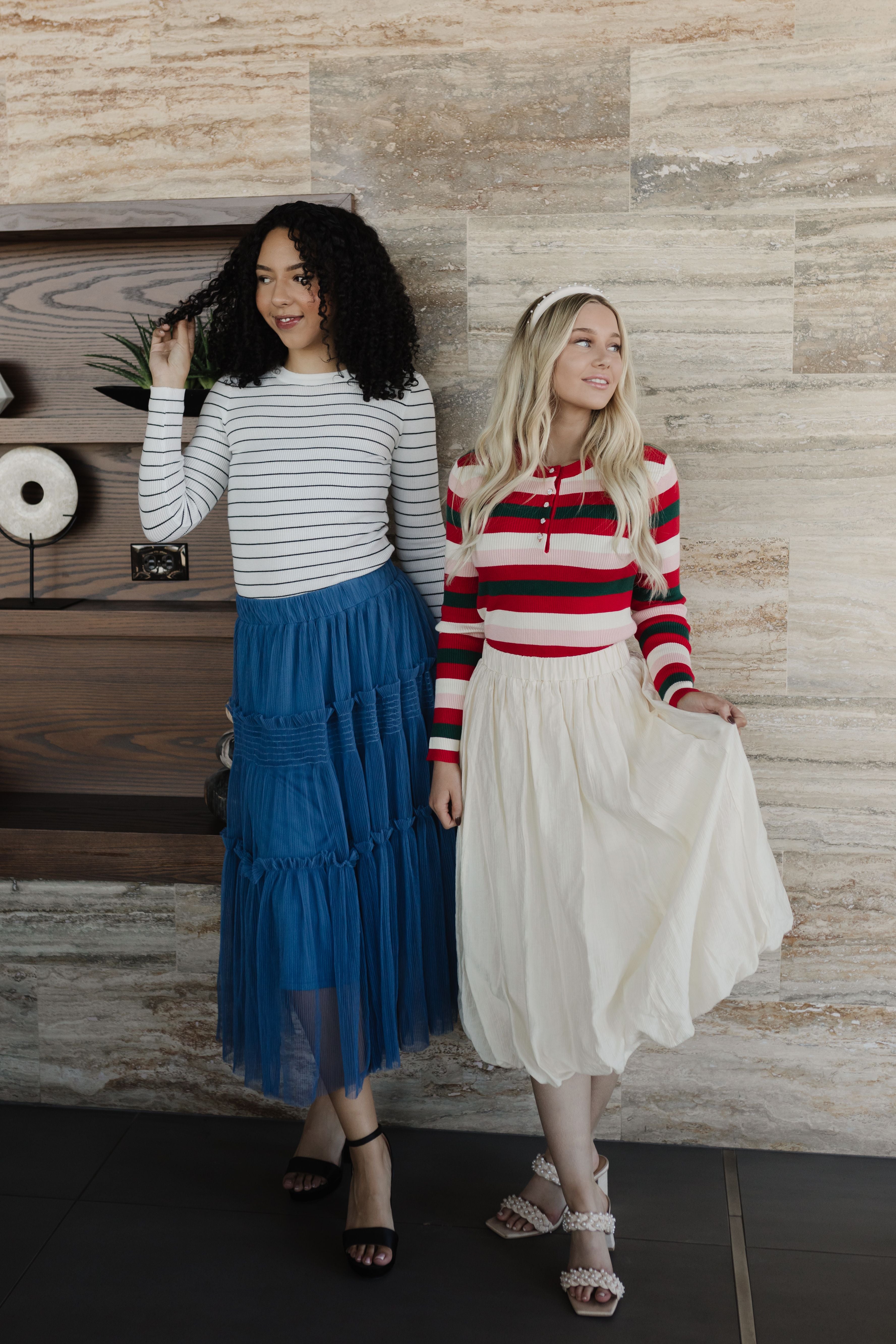 THE MILLIE TULLE TIERED MIDI SKIRT IN ROYAL BLUE – Pink Desert