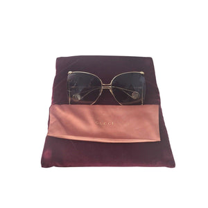 Gucci Oversized Round Butterfly Sunglasses GG0252S - TheRelux.com