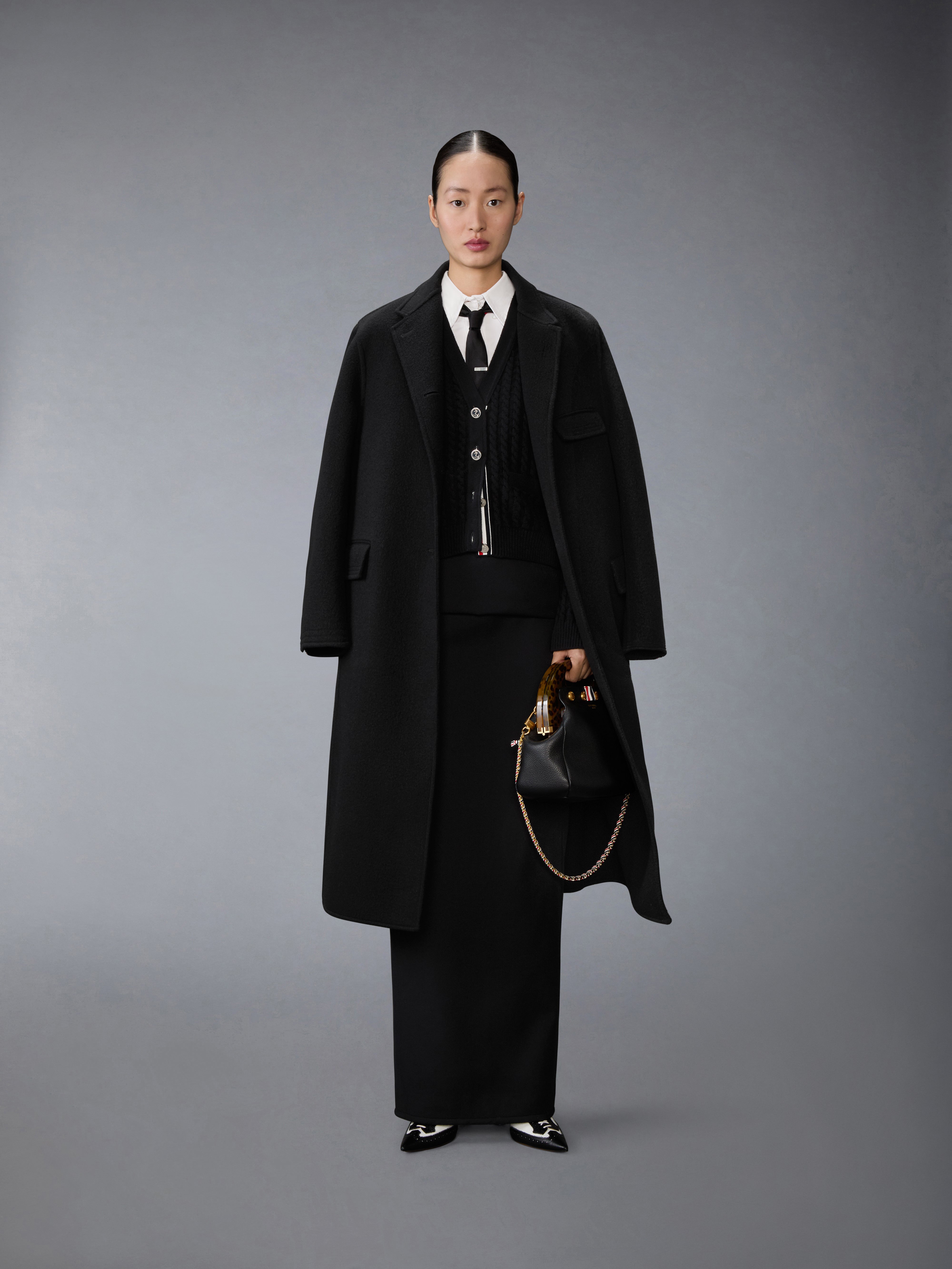Boiled Wool Cashmere Chesterfield Coat | Thom Browne