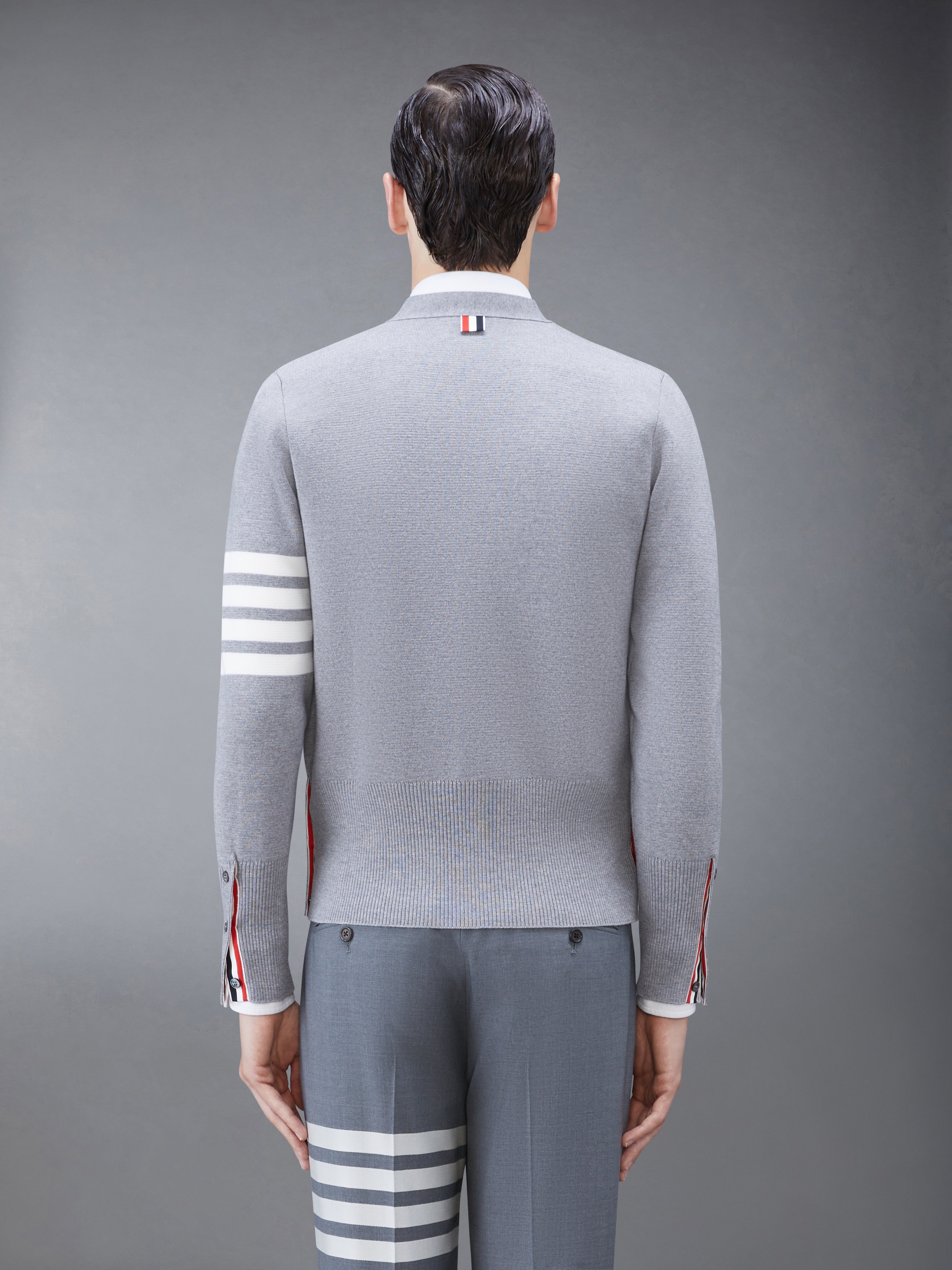 ウール 4BAR Vネック カーディガン | Thom Browne