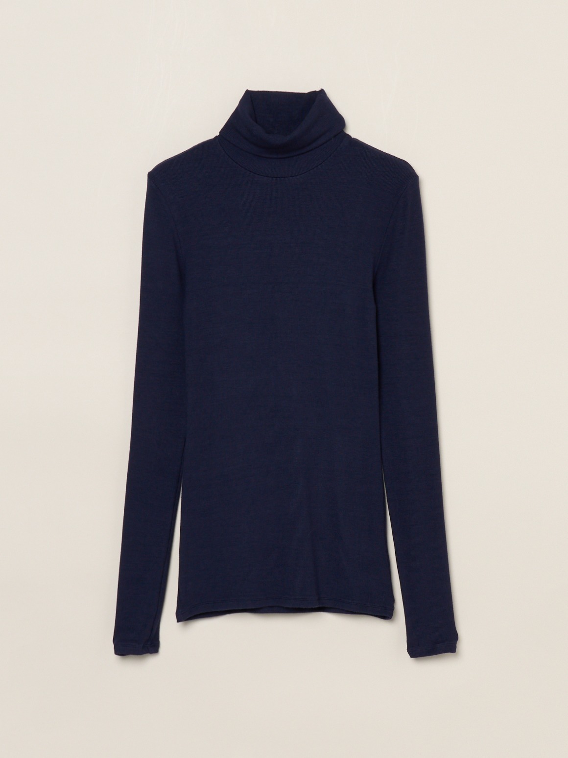 Rayon knit rib jersey turtle neck｜スリードッツ オフィシャル