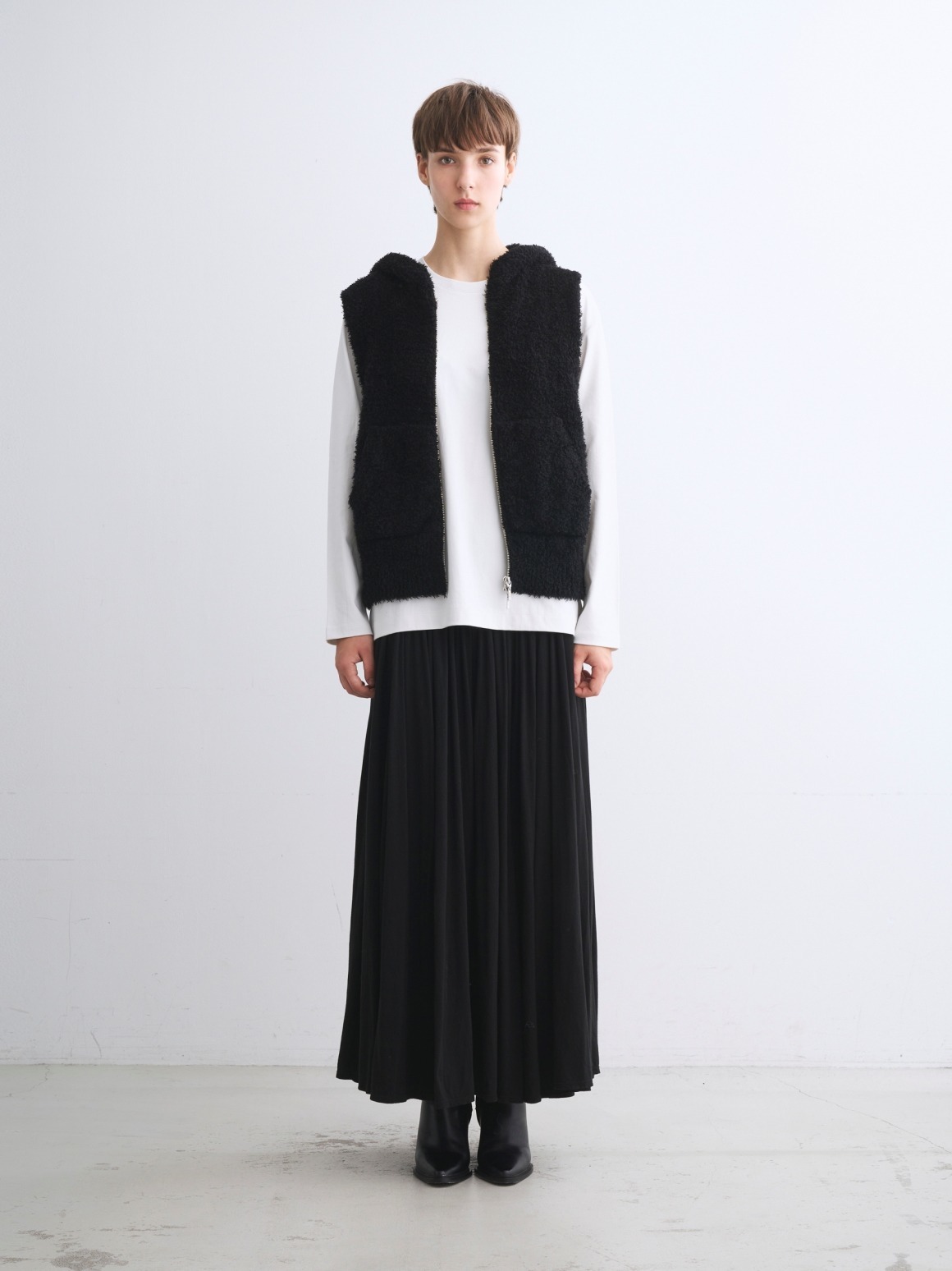 Feather wool vest｜スリードッツ オフィシャルオンラインショップ