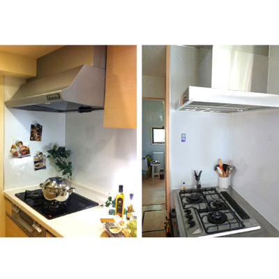 建材】ホーローキッチンパネル ピュアホワイト W-970-SM 0.5mm 1219