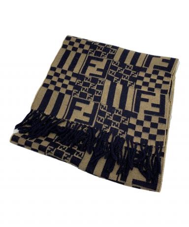 中古・古着通販】FENDI (フェンディ) ズッカ柄ウールマフラー ベージュ