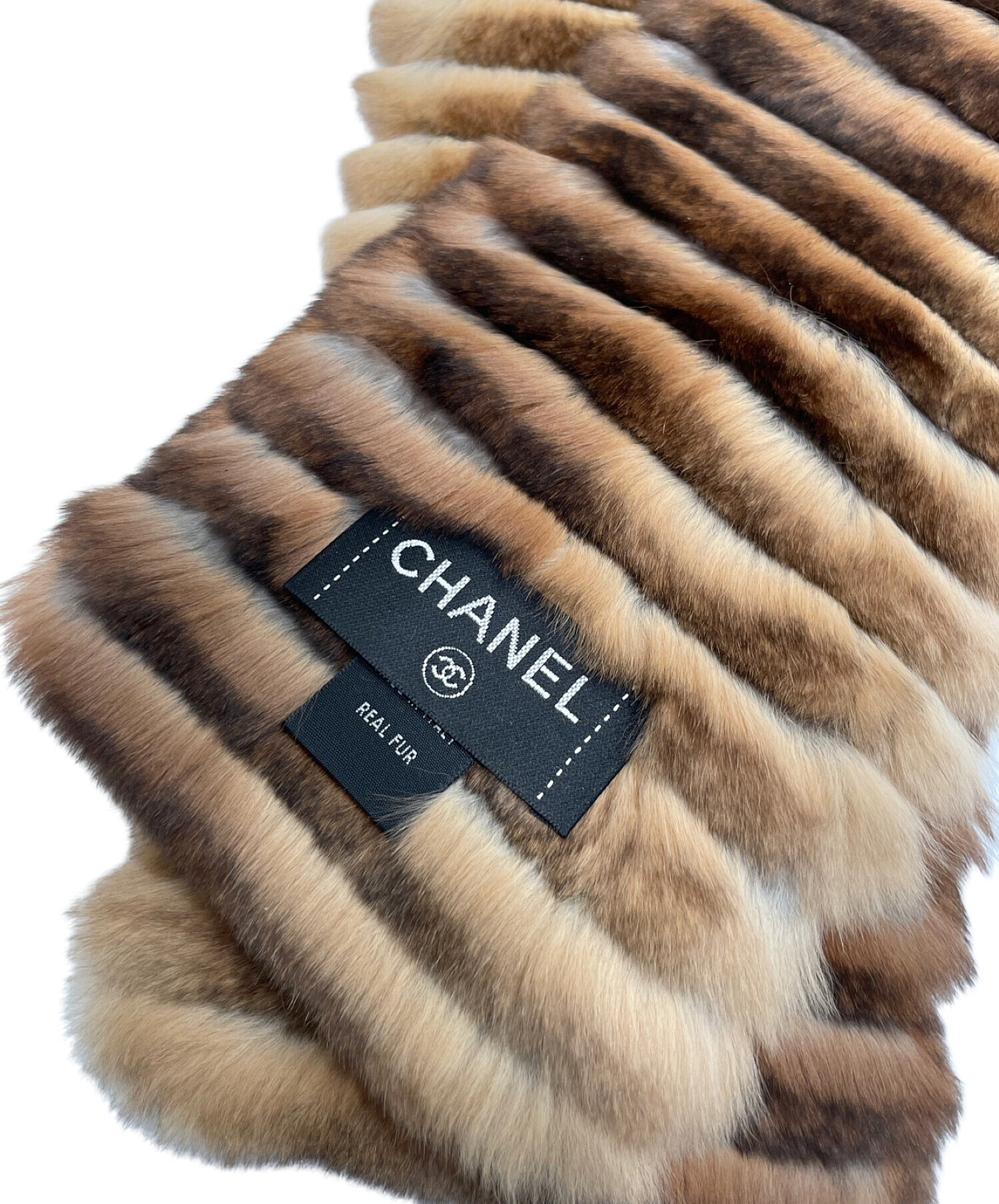 中古・古着通販】CHANEL (シャネル) オリラグファーマフラー ブラウン