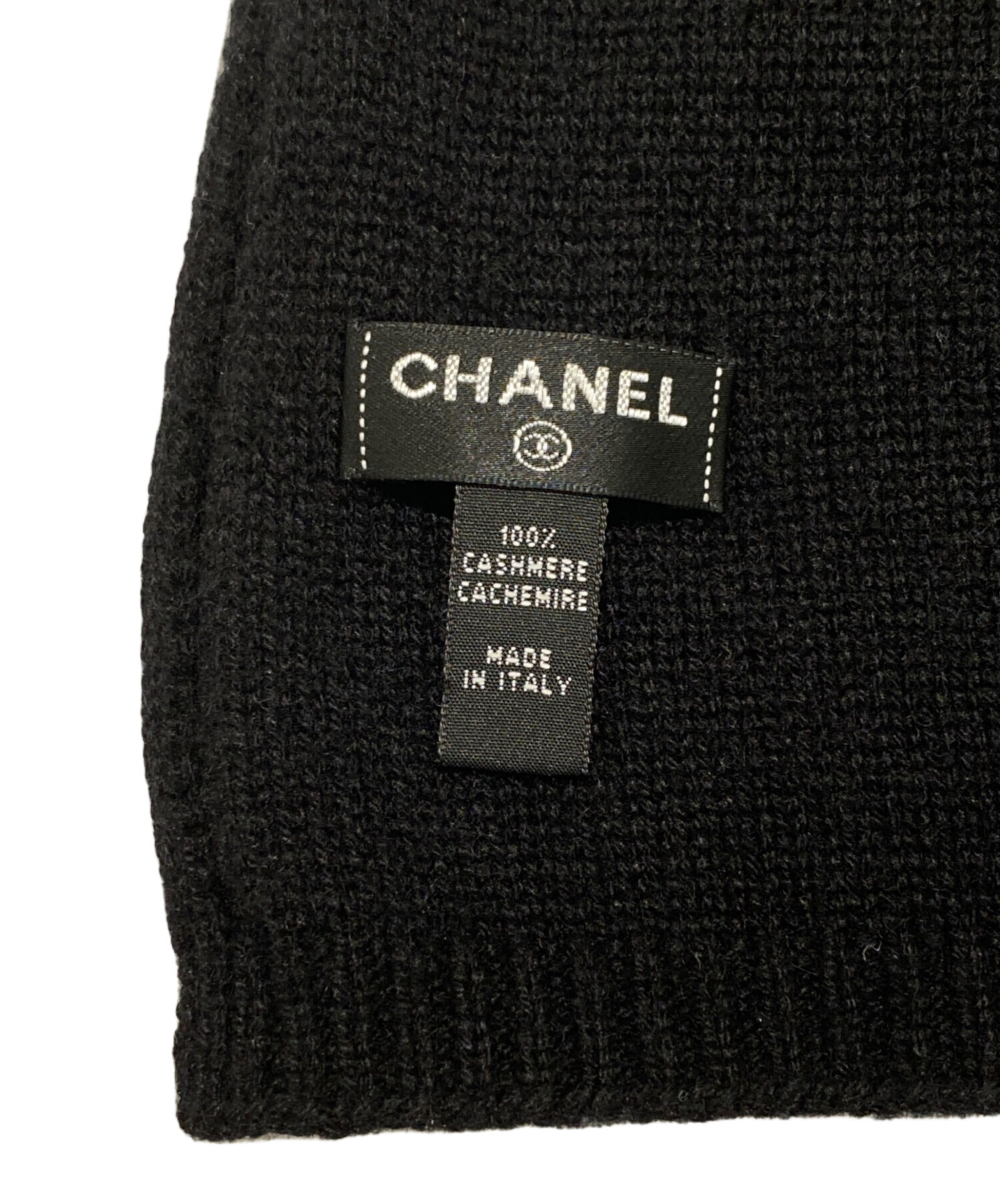 中古・古着通販】CHANEL (シャネル) カシミヤマフラー ブラック