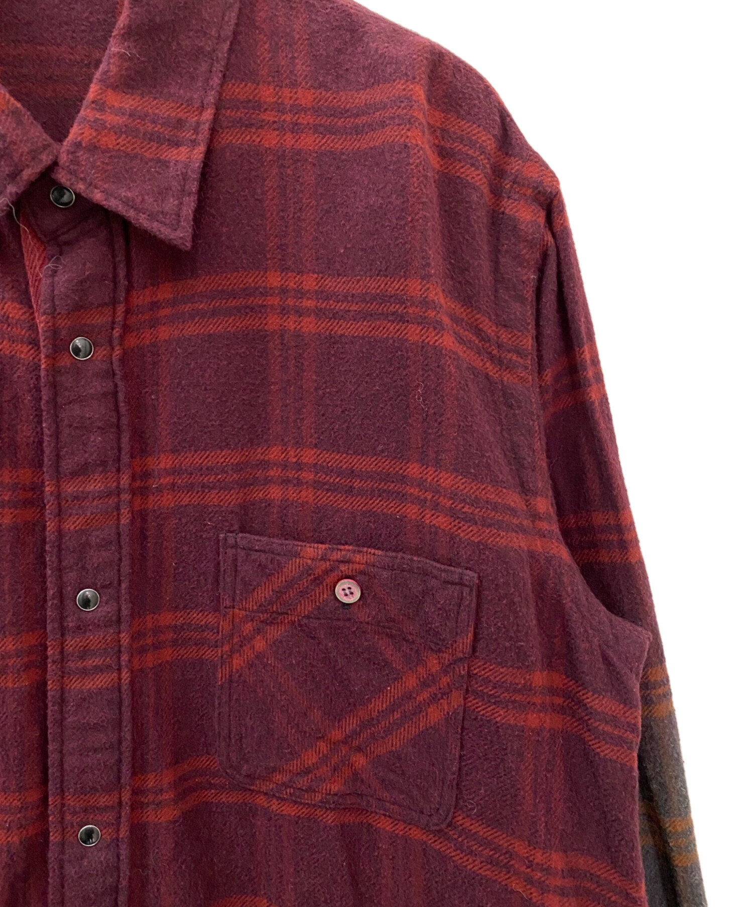 中古・古着通販】sacai (サカイ) チェックシャツ レッド サイズ:1