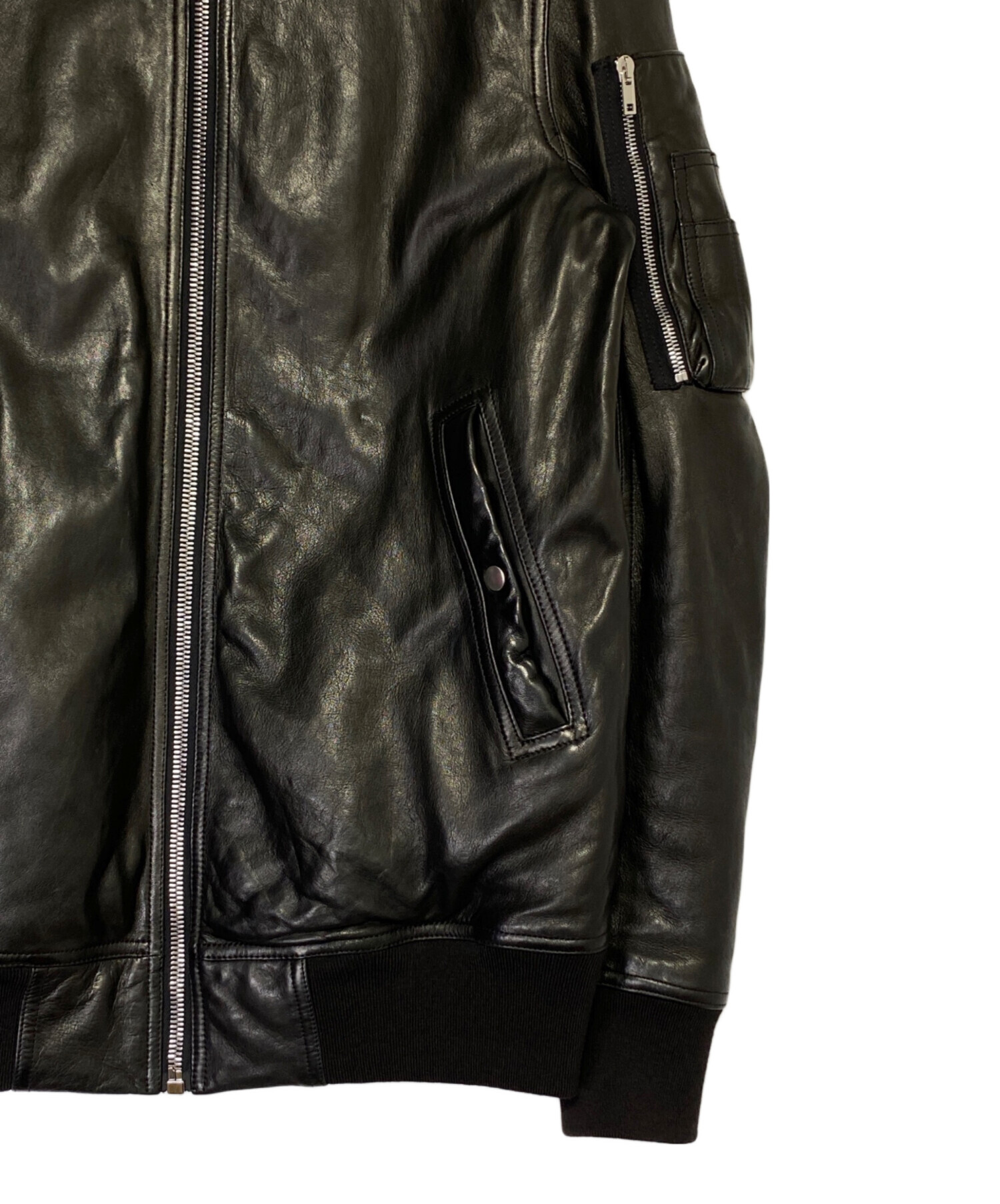 中古・古着通販】RICK OWENS (リックオウエンス) MA1レザーボンバー