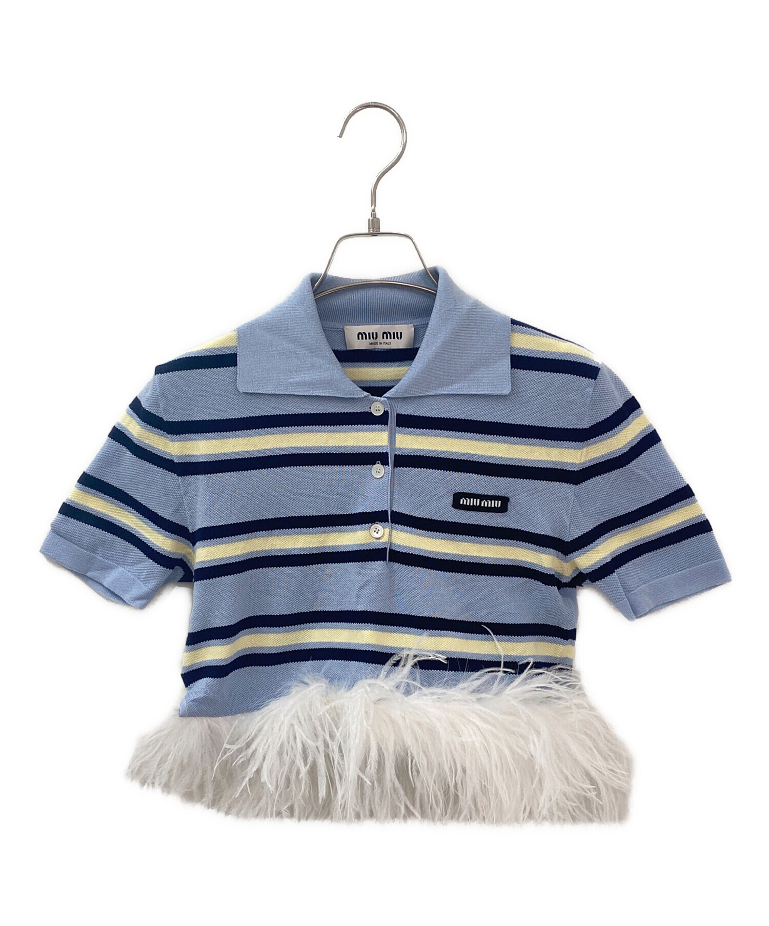 中古・古着通販】MIU MIU (ミュウミュウ) Silk And Cotton Knit Polo