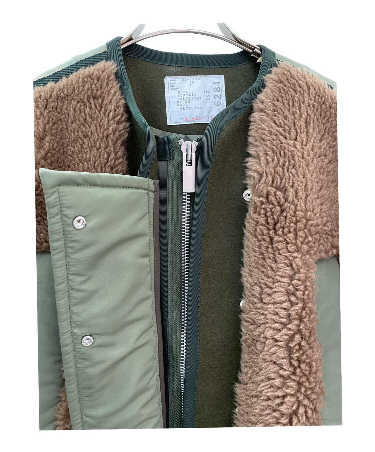 中古・古着通販】sacai (サカイ) Faux Shearling x Nylon Twill Coat