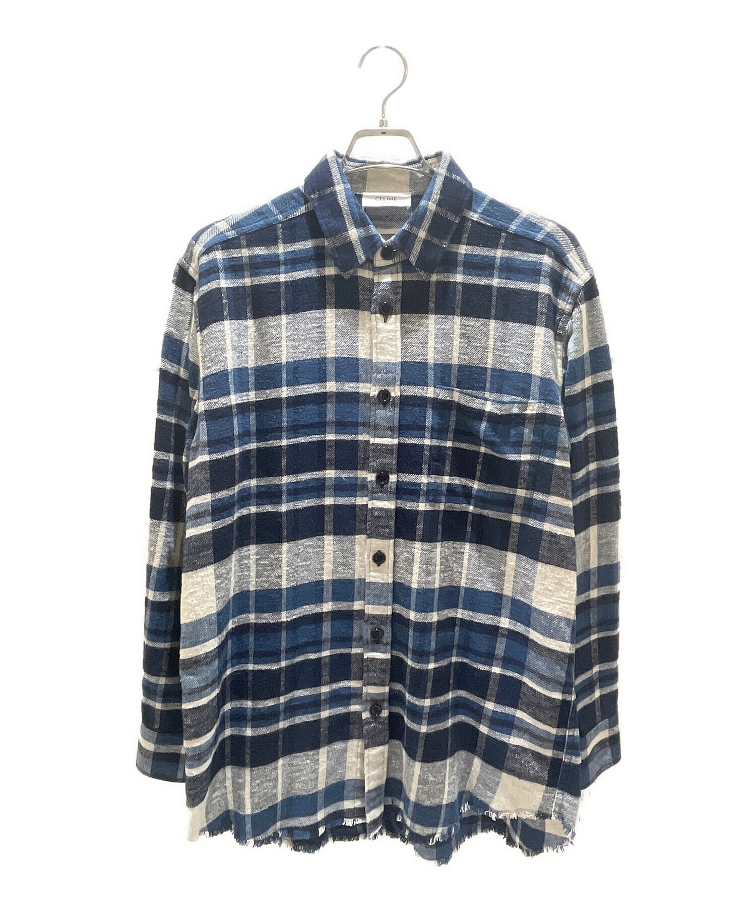 中古・古着通販】CELINE (セリーヌ) チェックオーバーサイズシャツ