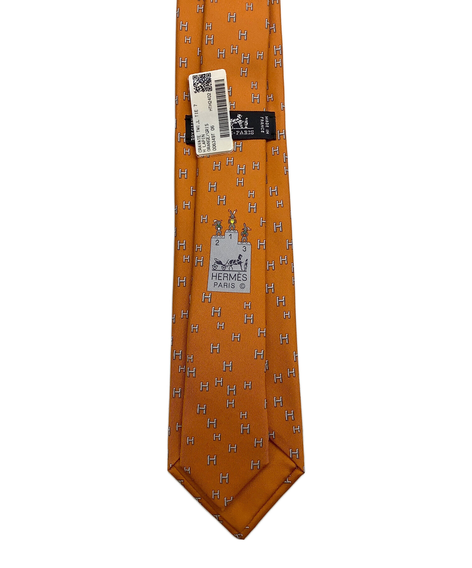 中古・古着通販】HERMES (エルメス) ネクタイ オレンジ サイズ:表記