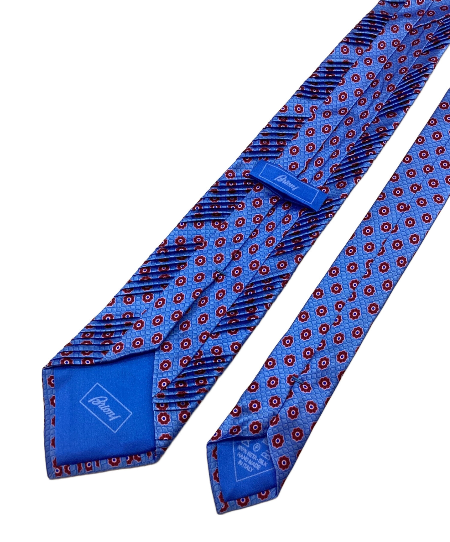 中古・古着通販】BRIONI (ブリオーニ) プリーツネクタイ ブルー×レッド