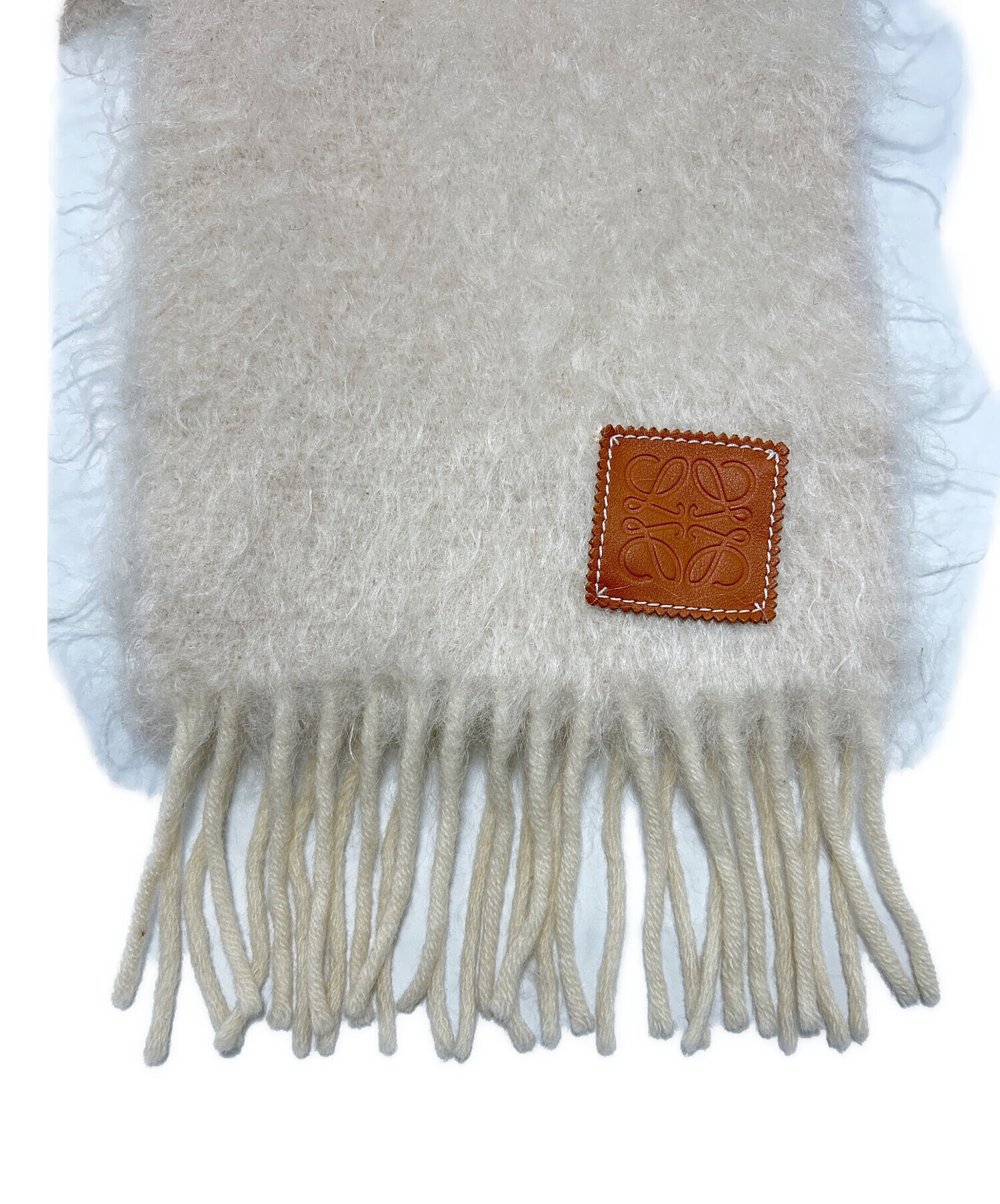 中古・古着通販】LOEWE (ロエベ) モヘヤウールレザーパッチロゴ