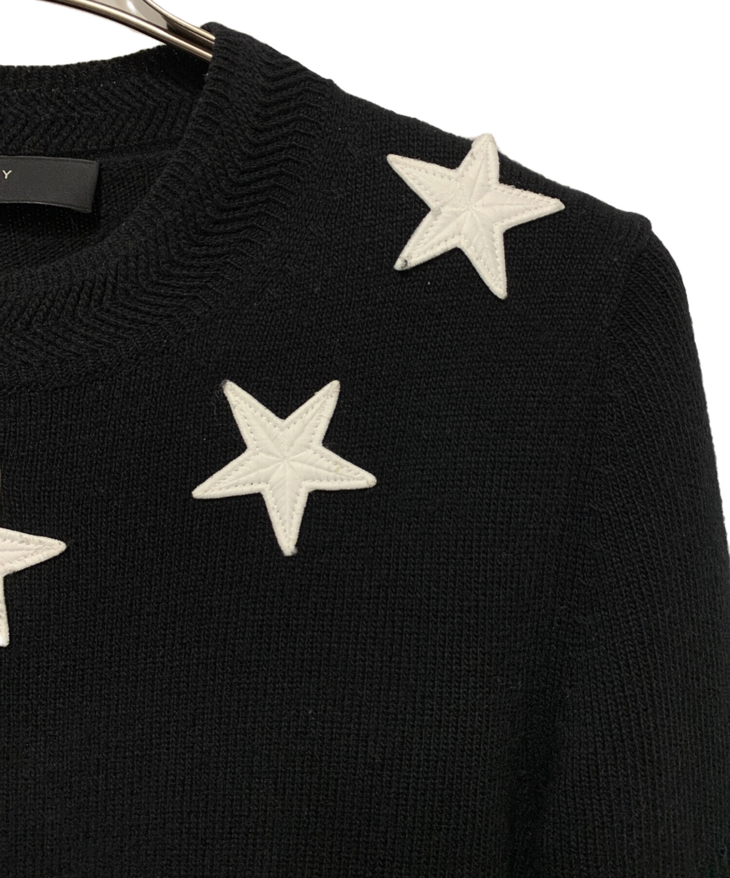 中古・古着通販】GIVENCHY (ジバンシィ) スターパッチニット ブラック