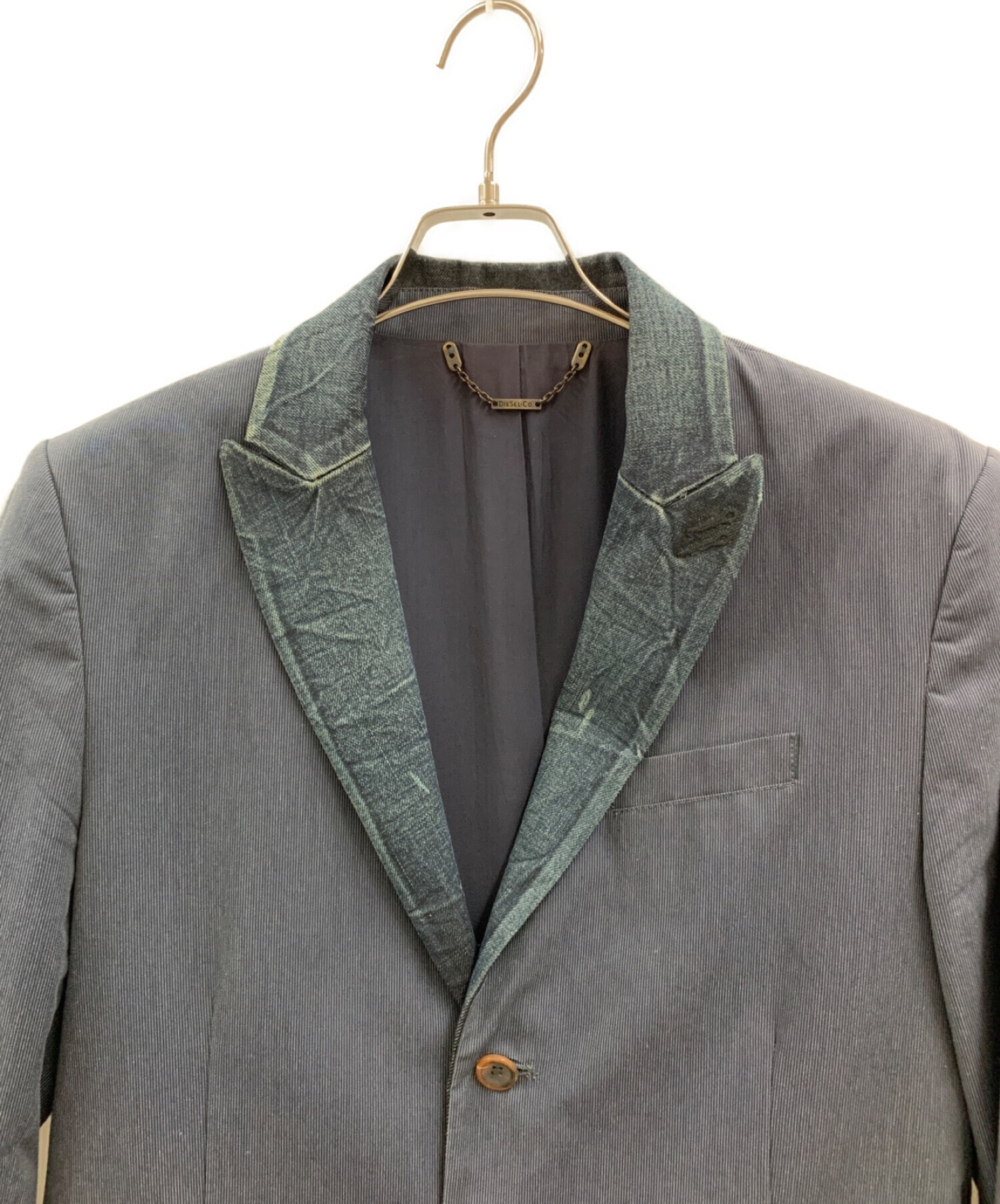 中古・古着通販】DIESEL (ディーゼル) デニム切替テーラードジャケット